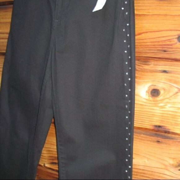 NWT Black Boot Cut Long Rhinestone Jeans - Picture 4 of 8